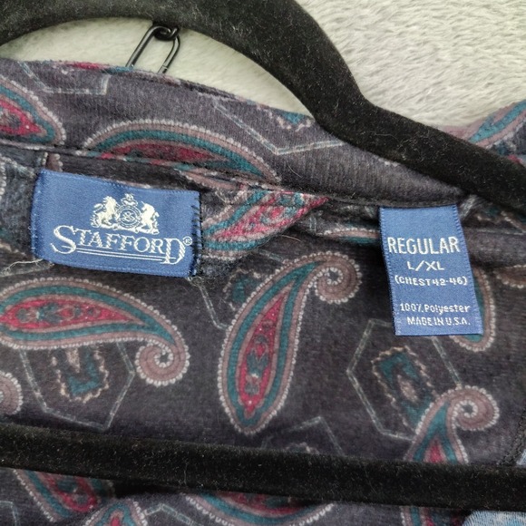 Vintage Stafford Sleep Robe Mens L/XL Regular Belted‎ Sash USA Paisley Pockets - Picture 5 of 8